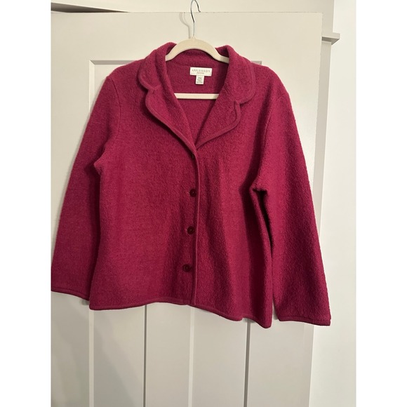 Appleseed's Sweaters - Vintage Appleseed's Boiled Wool Cardigan Sweater Cottage Chic